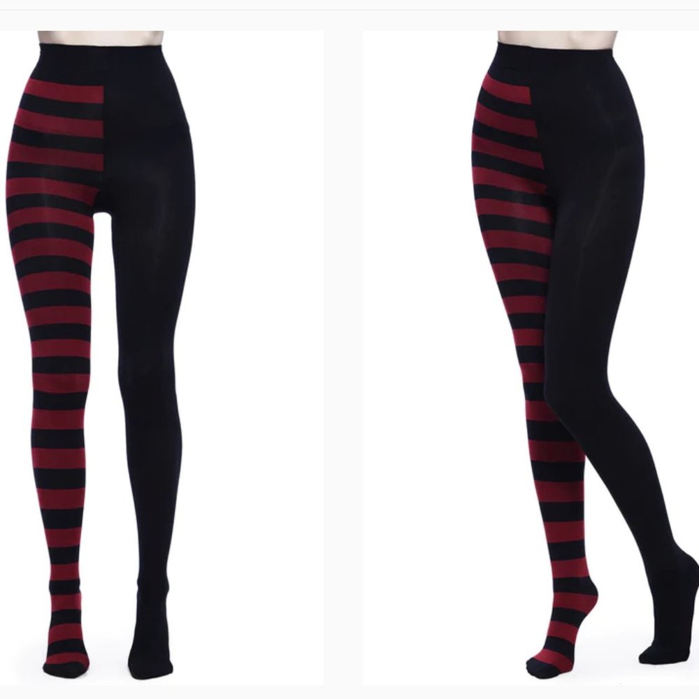 Killstar Ella Red & Black Striped Tights NEW